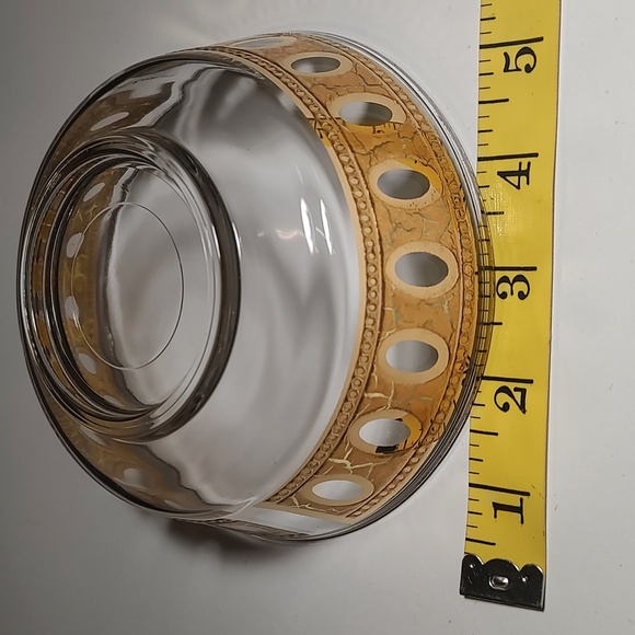 Rare Vintage Collectable Signed Culver Antigua glass salad bowl 22k gold - Picture 6 of 7